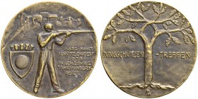 SCHWEIZ. Schützentaler und Schützenmedaillen. Aargau. Bronzemedaille 1938. Lenzburg. Aargauisches Kantonalschützenfest. 12.22 g. Richter (Schützenmeda...