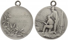 SCHWEIZ. Schützentaler und Schützenmedaillen. Basel. Silbermedaille 1927. Basel. Feldschützen. 7.06 g. Richter (Schützenmedaillen) 147Ba (dieses Exemp...