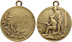 SCHWEIZ. Schützentaler und Schützenmedaillen. Basel. Bronzemedaille 1927. Basel. Feldschützen. 7.71 g. Richter (Schützenmedaillen) 147Ba (in Silber). ...