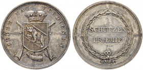 SCHWEIZ. Schützentaler und Schützenmedaillen. Bern. Silbermedaille o. J. (1823). Bern. Schützenprämie der Regierung. 19.42 g. Richter (Schützenmedaill...