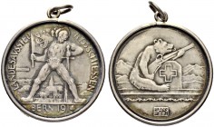 SCHWEIZ. Schützentaler und Schützenmedaillen. Bern. Silbermedaille 1914. Bern. Landesausstellungsschiessen. 7.75 g. Richter (Schützenmedaillen) 276a. ...