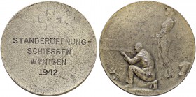 SCHWEIZ. Schützentaler und Schützenmedaillen. Bern. Versilberte Bronzemedaille 1942. Wynigen. Standeröffnung-Schiessen. 32.02 g. Richter (Schützenmeda...