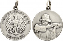 SCHWEIZ. Schützentaler und Schützenmedaillen. Bern. Versilberte Bronzemedaille o. J. Frutigen. Amtsschützen. 11.75 g. Richter (Schützenmedaillen) 384a...