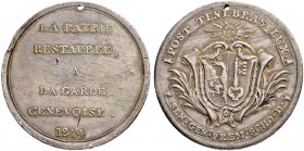 SCHWEIZ. Schützentaler und Schützenmedaillen. Genf / Genève. Silbermedaille 1814. Genève. Médaille du "Secours Suisse". 15.28 g. Richter (Schützenmeda...