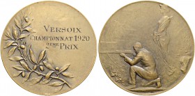 SCHWEIZ. Schützentaler und Schützenmedaillen. Genf / Genève. Bronzemedaille 1920. Versoix. Championnat. 56.92 g. Richter (Schützenmedaillen) 757a (die...