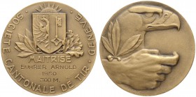SCHWEIZ. Schützentaler und Schützenmedaillen. Genf / Genève. Bronzemedaille 1950. Genève. Société cantonale de tir. 11.95 g. Richter (Schützenmedaille...