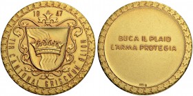 SCHWEIZ. Schützentaler und Schützenmedaillen. Graubünden. Vergoldete Silbermedaille 1947. Glion-Ilanz. Tir cantonal Grischun. 23.91 g. Richter (Schütz...