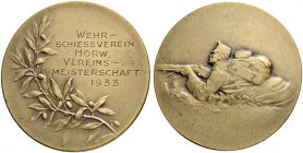 SCHWEIZ. Schützentaler und Schützenmedaillen. Luzern. Bronzemedaille 1933. Horw. Wehr-Schiessverein. Vereins-Meisterschaft. 17.58 g. Richter (Schützen...