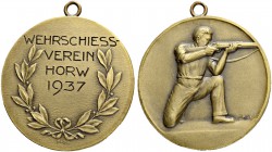 SCHWEIZ. Schützentaler und Schützenmedaillen. Luzern. Bronzemedaille 1937. Horw. Wehrschiessverein. 14.26 g. Richter (Schützenmedaillen) 907Ba (dieses...