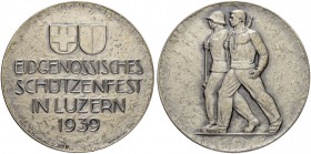SCHWEIZ. Schützentaler und Schützenmedaillen. Luzern. Silbermedaille 1939. Luzern. Eidgenössishes Schützenfest. 49.76 g. Richter (Schützenmedaillen) 9...