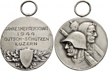 SCHWEIZ. Schützentaler und Schützenmedaillen. Luzern. Versilberte Bronzemedaille 1944. Luzern. Jahresmeisterschaft Gütsch-Schützen. 22.17 g. Richter (...
