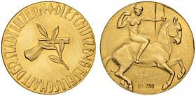 SCHWEIZ. Schützentaler und Schützenmedaillen. Luzern. Goldmedaille o. J. Luzern. Schützengesellschaft. 4.91 g. Richter (Schützenmedaillen) 936c. FDC /...