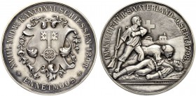 SCHWEIZ. Schützentaler und Schützenmedaillen. Nidwalden. Silbermedaille 1898. Ennetmoos. XVIII. Nidwaldner Kantonalschiessen. 39.49 g. Richter (Schütz...