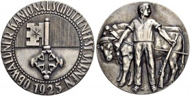 SCHWEIZ. Schützentaler und Schützenmedaillen. Obwalden. Silbermedaille 1925. Sarnen. Kantonalschützenfest. 32.93 g. Richter (Schützenmedaillen) 1046a....