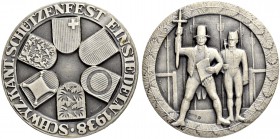 SCHWEIZ. Schützentaler und Schützenmedaillen. Schwyz. Silbermedaille 1938. Einsiedeln. Schwyzerisches Kantonalschützenfest. 14.12 g. Richter (Schützen...