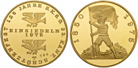 SCHWEIZ. Schützentaler und Schützenmedaillen. Schwyz. Goldmedaille 1975. Einsiedeln. Schützengesellschaft. 25.88 g. Richter (Schützenmedaillen) -. Pol...