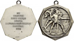SCHWEIZ. Schützentaler und Schützenmedaillen. Solothurn. Silbermedaille 1956. Balsthal. Solothurner Kantonalschützenfest. Die Schützen ihren Frauen. 1...
