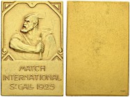 SCHWEIZ. Schützentaler und Schützenmedaillen. St. Gallen. Vergoldete Bronzemedaille 1925. St. Gall. Match International. 15.90 g. Richter (Schützenmed...