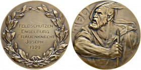 SCHWEIZ. Schützentaler und Schützenmedaillen. St. Gallen. Bronzemedaille 1929. Engelburg. Feldschützen. 57.33 g. Richter (Schützenmedaillen) 1204a (di...