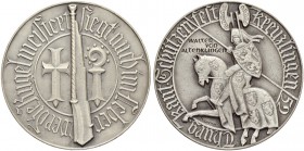 SCHWEIZ. Schützentaler und Schützenmedaillen. Thurgau. Silbermedaille 1952. Kreuzlingen. Thurgauisches Kantonalschützenfest. 24.15 g. Richter (Schütze...