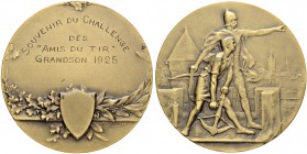 SCHWEIZ. Schützentaler und Schützenmedaillen. Waadt / Vaud. Bronzemedaille 1925. Grandson. Souvenir du challenge "Amis du tir". 59.89 g. Richter (Schü...