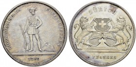 SCHWEIZ. Schützentaler und Schützenmedaillen. Zürich. 5 Franken 1859. Zürich. Eidgenössisches Freischiessen. 25.00 g. Richter (Schützenmedaillen) 1723...