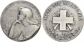 SCHWEIZ. Schützentaler und Schützenmedaillen. Zürich. Silbermedaille 1902. Neumünster. II. Eidgenössisches Flobert-Schützenfest. 18.32 g. Richter (Sch...