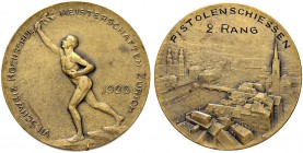 SCHWEIZ. Schützentaler und Schützenmedaillen. Zürich. Bronzemedaille 1922. Zürich. Schweizer Hochschulmeisterschaften. Pistolenschiessen. 11.41 g. Ric...