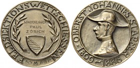 SCHWEIZ. Schützentaler und Schützenmedaillen. Zürich. Bronzemedaille o. J. (ab 1923). Zürich. Feldsektionswettschiessen. 69.75 g. Richter (Schützenmed...
