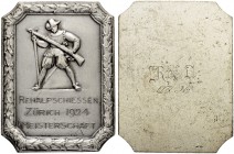 SCHWEIZ. Schützentaler und Schützenmedaillen. Zürich. Versilberte Bronzemedaille 1924. Rehalp. Rehalpschiessen. Meisterschaft. 35.59 g. Richter (Schüt...