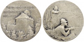 SCHWEIZ. Schützentaler und Schützenmedaillen. Zürich. Silbermedaille 1925. Grüningen. Militärschützenverein 1875-1925. 10.22 g. Richter (Schützenmedai...