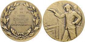SCHWEIZ. Schützentaler und Schützenmedaillen. Zürich. Bronzemedaille 1926. Zürich. XI. S.H.M. Gruppenmatch. 25.61 g. Richter (Schützenmedaillen) 1832A...