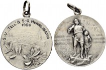 SCHWEIZ. Schützentaler und Schützenmedaillen. Zürich. Silbermedaille 1926. Zürich. Schützenverein "Tell" Jubiläum 1892-1927. 11.09 g. Richter (Schütze...