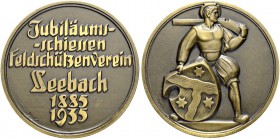 SCHWEIZ. Schützentaler und Schützenmedaillen. Zürich. Bronze­medaille 1935. Seebach. Feldschützenverein. Jubiläumsschiessen 1885-1935. 53.01 g. Richte...