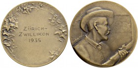 SCHWEIZ. Schützentaler und Schützenmedaillen. Zürich. Bronzemedaille 1935. Zürich-Zwillikon. 25.15 g. Richter (Schützenmedaillen) 1865Aa (dieses Exemp...