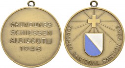 SCHWEIZ. Schützentaler und Schützenmedaillen. Zürich. Bronzemedaille 1948. Albisgütli. Gründungsschiessen. 13.92 g. Richter (Schützenmedaillen) 1900Aa...