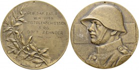 SCHWEIZ. Schützentaler und Schützenmedaillen. Gesamtschweiz. Bronzemedaille 1939. Pistolenschiessen Geb. Sap. Bat 3 W.K. 54.45 g. Richter (Schützenmed...