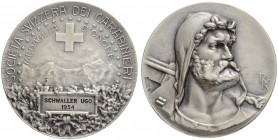 SCHWEIZ. Schützentaler und Schützenmedaillen. Gesamtschweiz. Silbermedaille 1954. Socetà Sizzera dei carabinieri. Medaglia d'onore. 16.76 g. Richter (...