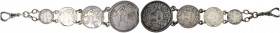 SCHWEIZ. Silberanhänger, bestehend aus Franken 1874, 2 Franken 1860, 1 Franken 1861 und 1/2 Franken 1850. 49.62 g. Interessante Arbeit. Sehr schön / V...