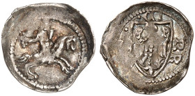 LOTHRINGEN. Mathieu II., 1220-1251 
Reiterdenier, Sierck. Reiter / Adlerschild.
DS 2/3, Flon 285/21 ff. f. ss