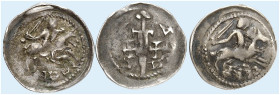 LOTHRINGEN. Ferri III., 1251-1303 
Lot von 3 Stück: Reiterdeniers. Reiter / Hand mit Schwert, daneben Mond und Stern bzw. Schwert zwischen zwei Kreuz...