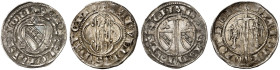 LOTHRINGEN. Raoul, 1329-1346 
Lot von 2 Stück: Quart de Gros. Wappen in Dreipaß / Schwert zwischen zwei Wappen und zwei Kleeblättern bzw. Alerionbind...