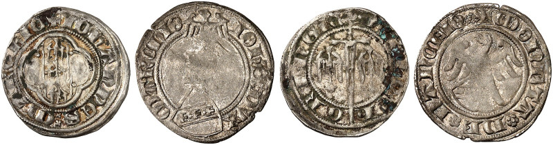 LOTHRINGEN. Jean I., 1346-1390 
Lot von 2 Stück: Quart de Gros. Alerionbinde in...