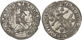 LOTHRINGEN. Jean I., 1346-1390 
Gros. Behelmtes Wappen, darüber Adler / Blumenkreuz.
DS 7/7, Flon 414/16, Slg. Robert 1323 Prachtexemplar ! vz