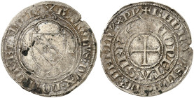 LOTHRINGEN. Charles II., 1390-1431 
Gros, Sierck. Wappen in Sechspaß / Kreuz.
DS 8/6, Flon 426/1, Slg. Robert 1357 etwas fleckig, ss

ex Peus 326 ...