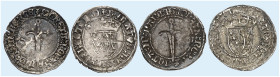 LOTHRINGEN. René II., 1473-1508 
Lot von 4 Stück: Demi Gros. Gekröntes Wappen / Schwert, teilweise mit entstellter Münzstätten­angabe.
DS 12/7 var.,...