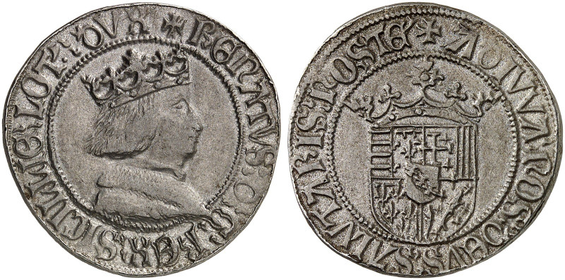 LOTHRINGEN. René II., 1473-1508 
Teston, um 1500, Sammleranfertigung in Zinn 18...