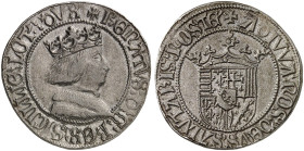 LOTHRINGEN. René II., 1473-1508 
Teston, um 1500, Sammleranfertigung in Zinn 18./19. Jhdt. Gekröntes Brustbild / Wappen.
DS 13/2 var., Flon 565/34-3...
