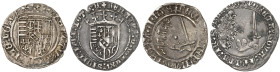 LOTHRINGEN. René II., 1473-1508 
Lot von 2 Stück: Gros o. J. Gekröntes Wappen / Schwertarm aus Wolken (1x teilt die Krone die Schrift).
DS 14/12, Fl...