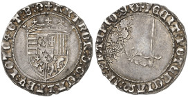 LOTHRINGEN. Antoine, 1508-1544 
Double Gros o. J. Gekröntes Wappen, Schrift endet ET.B.D / Schwertarm aus Wolken.
DS 14/12 var., Flon 597/81 var. ss...